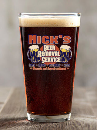 Beer Removal : Pint Glasses - Color Printed