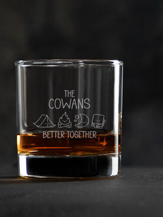 Better Together Camping : Rocks Glasses - Engraved