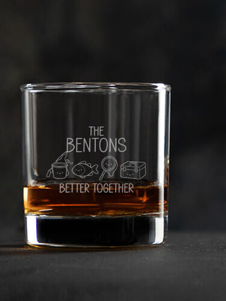 Better Together Fishing : Rocks Glasses - Engraved