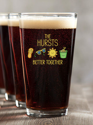 Better Together Vacation : Pint Glasses - Color Printed