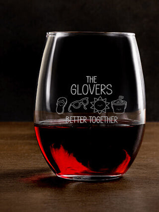 Better Together Vacation : Stemless Wine Glasses - Engraved