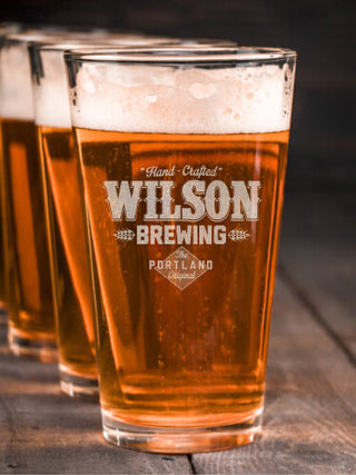Brewing : Pint Glasses - Engraved