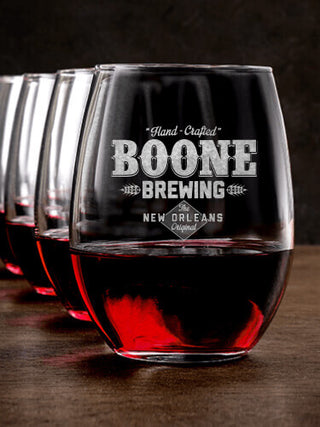 Brewing : Stemless Wine Glasses - Engraved