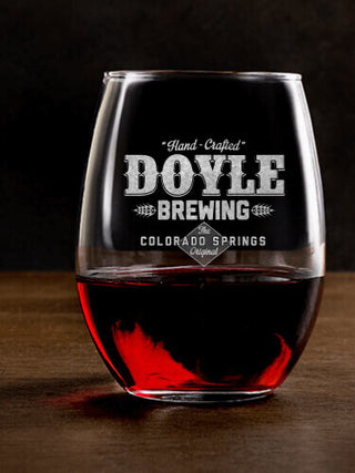 Brewing : Stemless Wine Glasses - Engraved