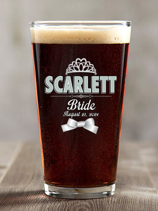 Bridal Party Girls : Pint Glasses - Color Printed