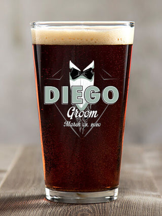 Bridal Party Guys : Pint Glasses - Color Printed