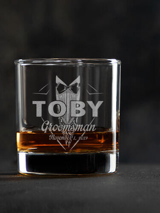 Bridal Party Guys : Rocks Glasses - Engraved