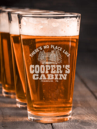 Cabin : Pint Glasses - Engraved