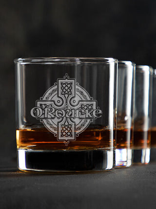 Celtic Cross : Rocks Glasses - Engraved
