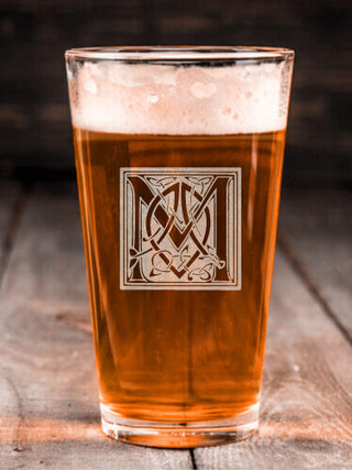 Celtic Monogram : Pint Glasses - Engraved