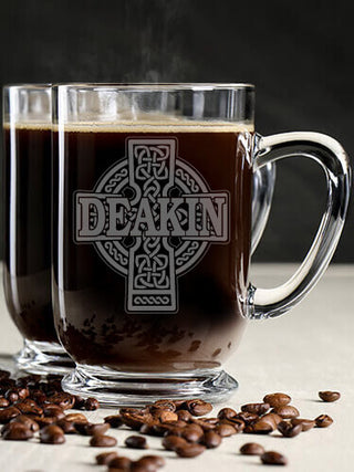 Celtic Stone Cross : Coffee Mugs - Engraved