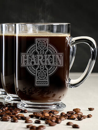 Celtic Stone Cross : Coffee Mugs - Engraved