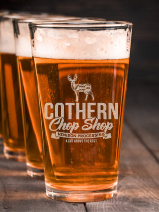 Chop Shop : Pint Glasses - Engraved
