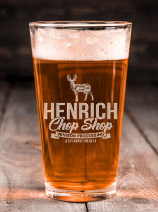 Chop Shop : Pint Glasses - Engraved