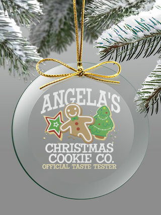 Christmas Cookie Tester : 4 Inch Round Glass Ornament
