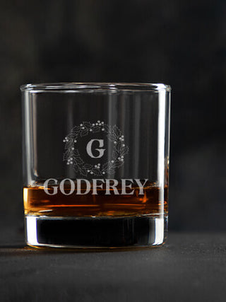 Christmas Monogram : Rocks Glasses - Engraved