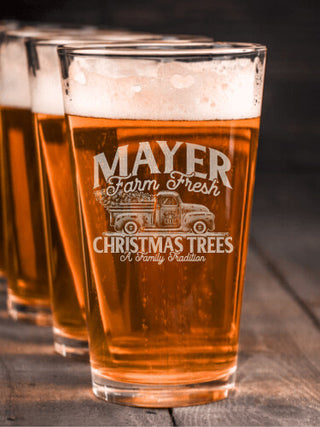 Christmas Tree Farm : Pint Glasses - Engraved