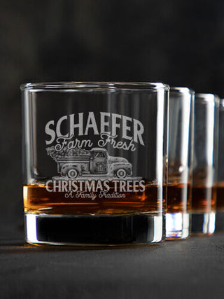 Christmas Tree Farm : Rocks Glasses - Engraved