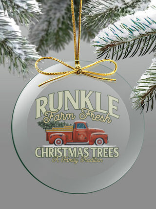 Christmas Tree Farm : 4 Inch Round Glass Ornament