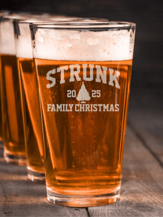Christmas Varsity : Pint Glasses - Engraved