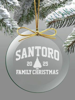 Christmas Varsity : 4 Inch Round Glass Ornament