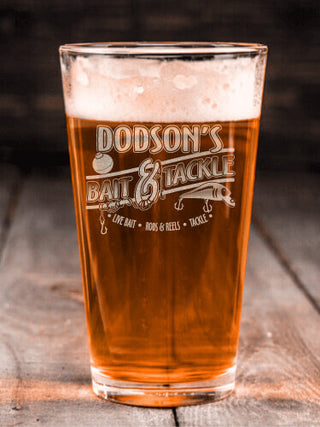 Classic Bait and Tackle : Pint Glasses - Engraved