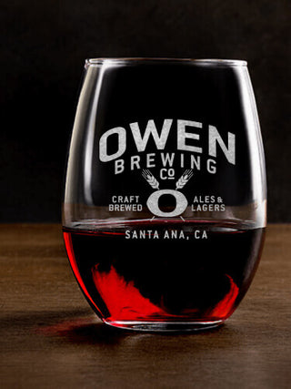 Classic Brewing Company : Stemless Wine Glasses - Engraved