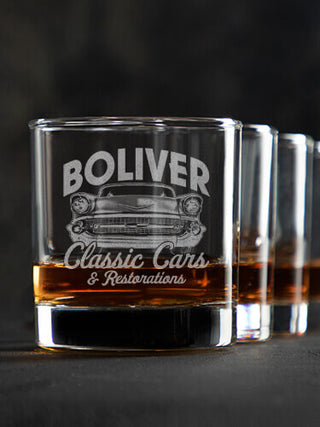 Classic Cars II : Rocks Glasses - Engraved