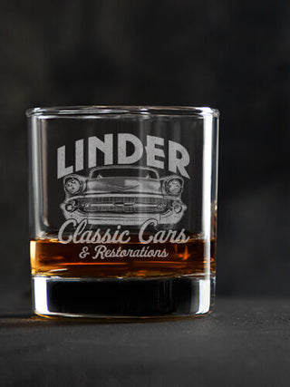 Classic Cars II : Rocks Glasses - Engraved