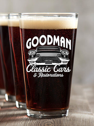 Classic Cars : Pint Glasses - Color Printed