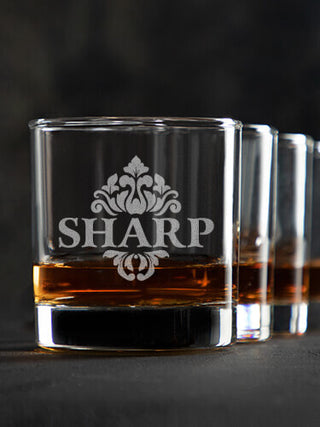 Classic Filigree : Rocks Glasses - Engraved