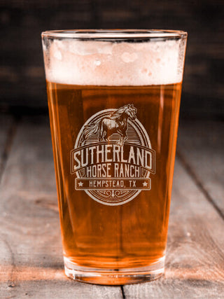 Classic Horse Ranch : Pint Glasses - Engraved