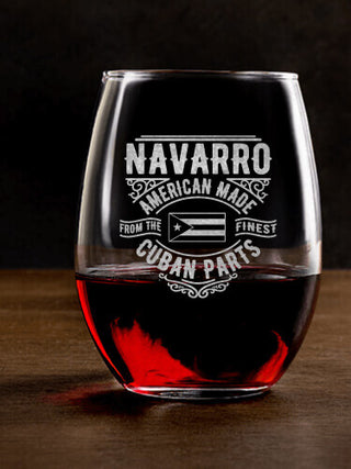 Cuban Parts : Stemless Wine Glasses - Engraved