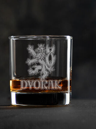Czech Lion : Rocks Glasses - Engraved