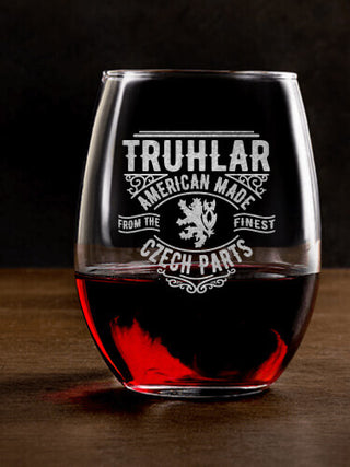 Czech Parts : Stemless Wine Glasses - Engraved