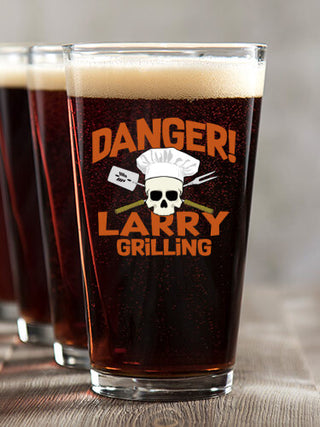 Danger Grilling : Pint Glasses - Color Printed