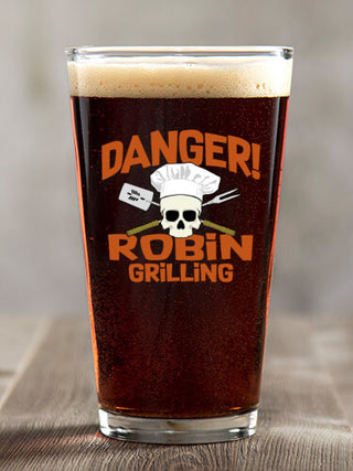 Danger Grilling : Pint Glasses - Color Printed