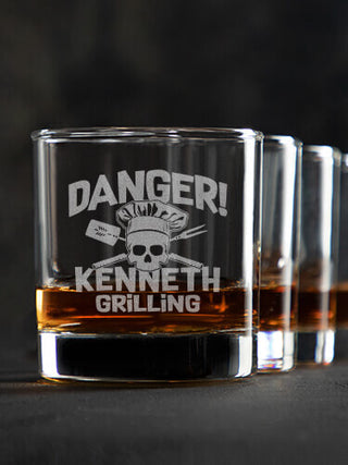 Danger Grilling : Rocks Glasses - Engraved
