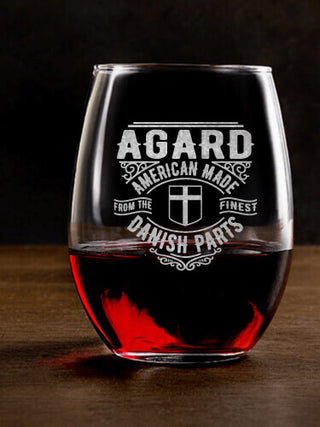 Danish Parts : Stemless Wine Glasses - Engraved