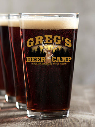 Deer Camp : Pint Glasses - Color Printed