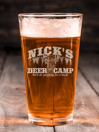 Deer Camp : Pint Glasses - Engraved