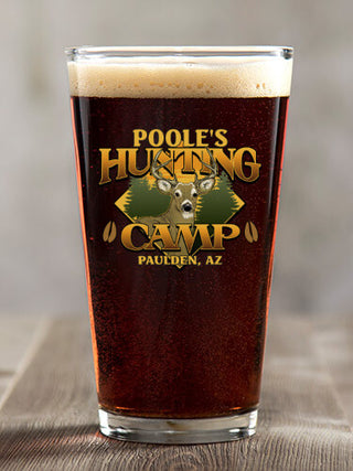 Deer Hunting Camp : Pint Glasses - Color Printed