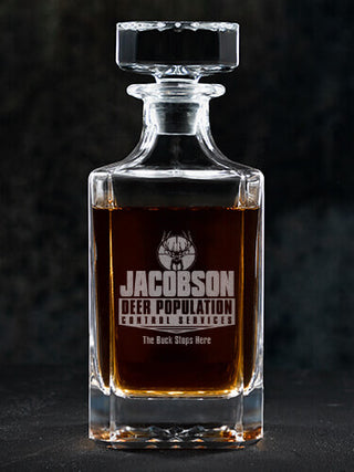 Deer Services : Whiskey Decanter - Engraved