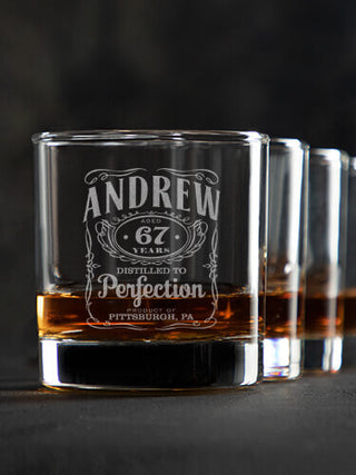 Distilled to Perfection : Rocks Glasses - Engraved