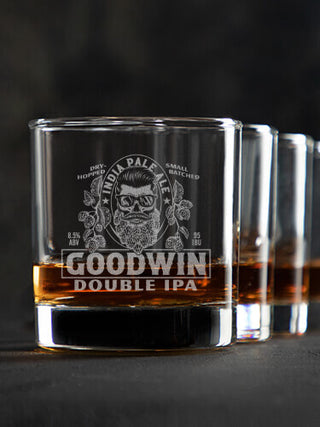 Double IPA : Rocks Glasses - Engraved