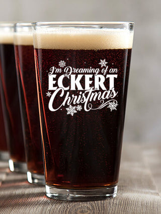 Dreaming Of Christmas : Pint Glasses - Color Printed