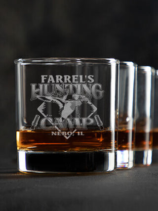 Duck Hunting Camp : Rocks Glasses - Engraved
