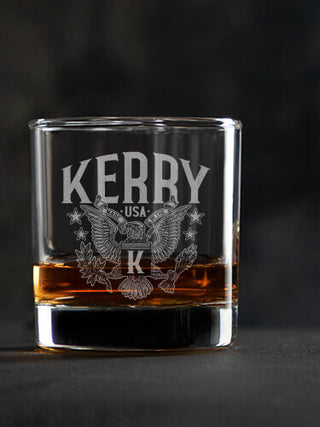 Eagle Monogram : Rocks Glasses - Engraved