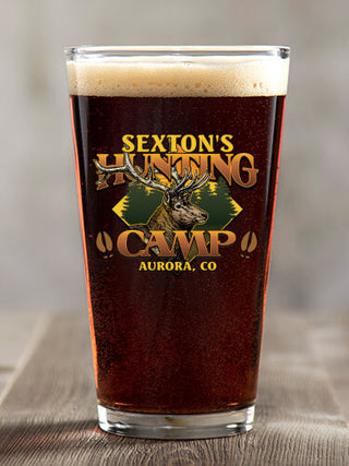 Elk Hunting Camp : Pint Glasses - Color Printed