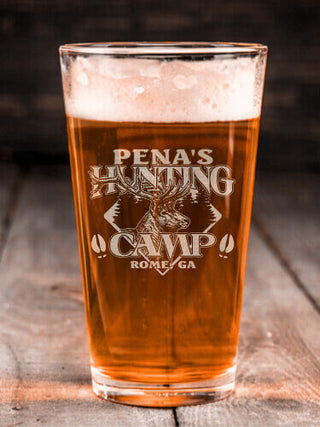 Elk Hunting Camp : Pint Glasses - Engraved